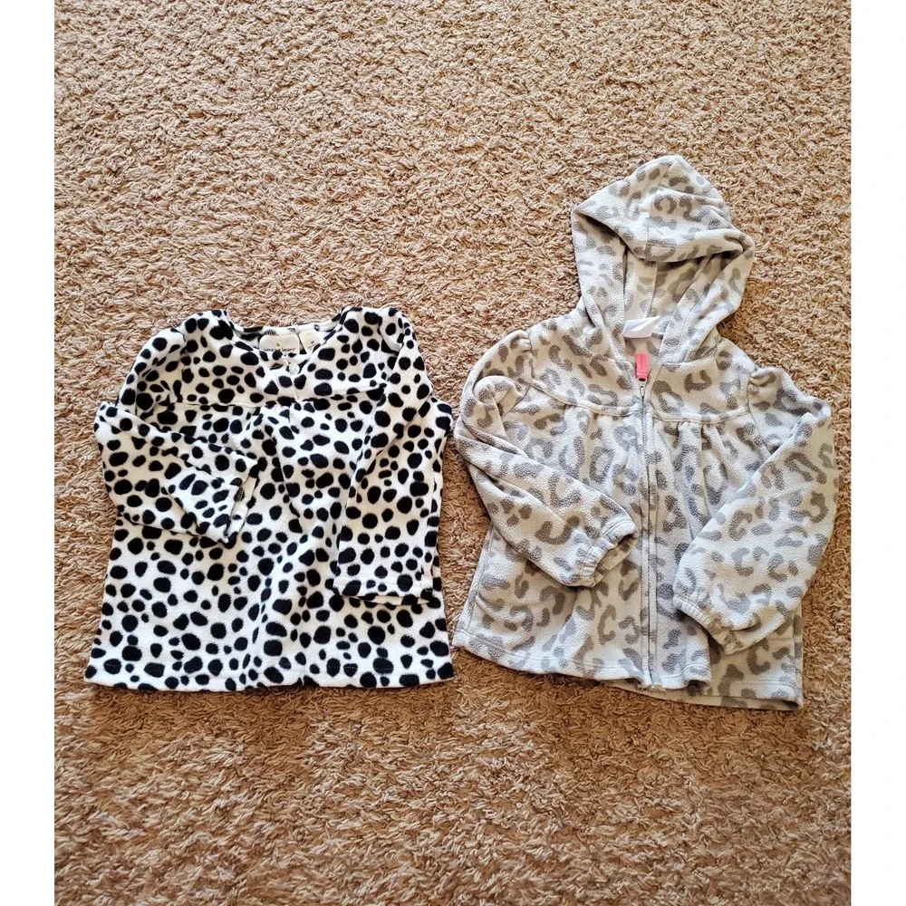 Toddler Girl's Microfleece Hoodie and jacket 3t leopard print‎ bundle winter